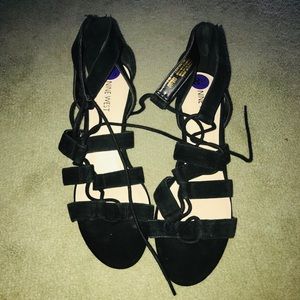 Suede sandal wedges